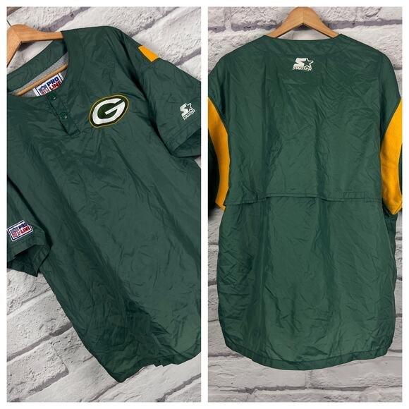 Starter x Pro Line Green Bay Packers NFL Men L Short Sleeve Pullover Windbreaker - Picture 11 of 11